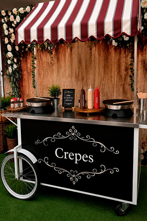 Estacion de Crepes Artesanales - Inna Global Estacion gourmet de crepes artesanales cocinados al momento con toppings premium para eventos y bodas en Madrid